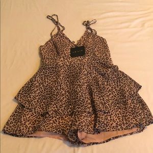NWT blush leopard romper